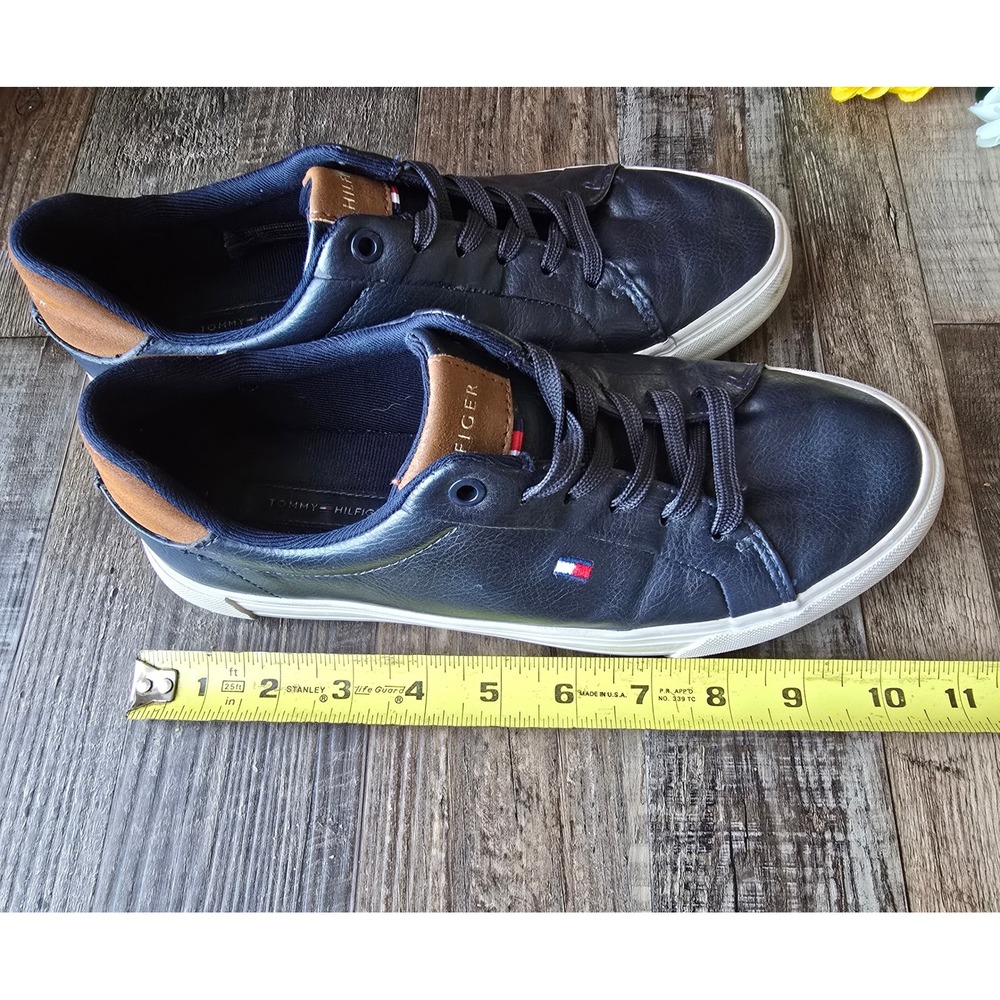 Tommy Hilfiger Men's Navy Leather Low Top Sneakers Casual Shoes Size US 7 EUR 39 - Picture 12 of 12